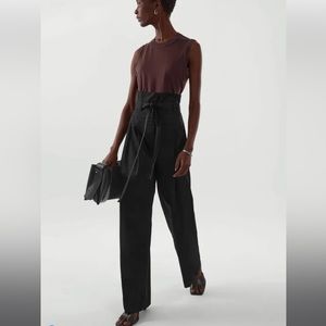 Cos paper bag high waisted trouser - Dark Green